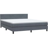  Krevet s oprugama i madracem LED tamnosivi 180x210 cm baršunasti | shoptok.hr