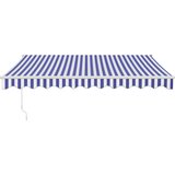 Tenda na uvlačenje plavo-bijela 3 x 2,5 m tkanina i aluminij | shoptok.hr