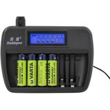 OXE Punjač za 6 AA / AAA baterija, sa zaslonom i 8 Varta 56706 R6 2100mAh NIMH basic baterija za punjenje | shoptok.hr