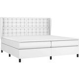 Box spring postelja z vzmetnico bela 200x200 cm umetno usnje, (20761303) | Shoptok.si
