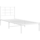  The Living Store Kovinski posteljni okvir brez vzmetnice z vzglavjem 75x190 cm - Posteljni Okvir, (21499786) | Shoptok.si
