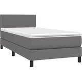  box spring s madracem LED sivi 80x200 cm od umjetne kože | shoptok.hr