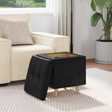  Otoman za pohranu s jastukom Crna 40 x 40 x 45 cm Umjetna koža | Eponuda.ba