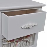 Ormarić s 1 ladicom i 3 košare bijeli od drva paulovnije | shoptok.hr