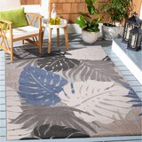 Lesnina XXXL PREPROGA ZA ZUNANJO UPORABO Floral 80/150 cm tkano modra | Shoptok.si