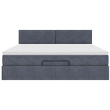 vidaXL Otomanski posteljni okvir z vzmetnico temno siv 180x200cm žamet | Shoptok.si
