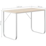  Stol za računalo bijeli i boja hrasta 110x60x73 cm od iverice | shoptok.hr