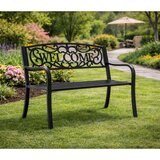  Vrtna kovinska klop s naslonom WELCOME - 127 cm | Shoptok.si