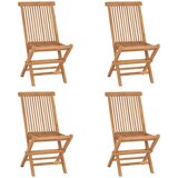 Maison Chic Zložljivi Vrtni Stoli - Stol za vrti 4 kosi trdna tikovina JS2907, (21875671) | Shoptok.si