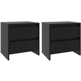 Furnova Nočna omarica 2 kosa črna 45x34,5x44,5 cm iverna plošča, (22008242) | Shoptok.si
