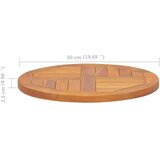vidaXL Stolna ploča od masivne tikovine okrugla 2,5 cm 50 cm | shoptok.hr