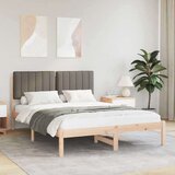  Krevetni okvir s tapiciranim uzglavljem Sivo-smeđa 135 x 190 cm | shoptok.hr