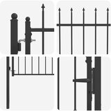  Ogradna vrata HORST 100 x 100 cm Metal Crna Može se zaključati | shoptok.hr