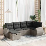  6-dijelni set vrtnih sofa od poliratana s jastucima sivi | shoptok.hr