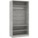 Furnova Garderobna omara betonsko siva 100x50x200 cm iverna plošča, (21930169) | Shoptok.si