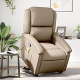 Maison Chic masažni naslanjač - Relax naslanjač s funkcijo vstajanja kapučino umetno usnje, (22062015) | Shoptok.si