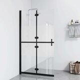 vidaXL Sklopiva pregrada za tuš napola matirano staklo ESG 100x190 cm | shoptok.hr