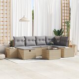 vidaXL set vrtnega kavča s blazinami bež poli ratan | Shoptok.si
