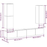  4-dijelni zidni set TV ormarić konstruirano drvo | shoptok.hr