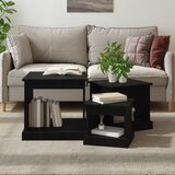 The Living Store Stolići za kavu 3 kom crni od konstruiranog drva | shoptok.hr