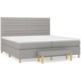 vidaXL Box spring postelja z vzmetnico svetlo siva 200x200 cm blago, (20898461) Cene