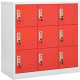 vidaXL Omara s ključavnico 2 kosa siva in rdeča 90x45x92,5 cm jeklo | Shoptok.si