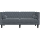 Dvosjed Chesterfield s jastučićima tamnosivi baršunasti | shoptok.hr