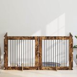  Vrata za pse s postoljem 4 pcs Dimljeni hrast 100 x 100 cm | shoptok.hr