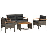  4-dijelni set vrtnih sofa od poliratana s jastucima sivi | shoptok.hr
