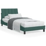 vidaXL Postelja z vzmetnico temno zelena 90x200 cm žamet | Shoptok.si