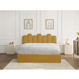 Bobochic Paris Senf žuti tapecirani bračni krevet s prostorom za odlaganje s podnicom 160x200 cm Badja – | shoptok.hr