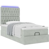 vidaXL Otomanski posteljni okvir z vzmetnicami siv 80x200 cm žamet | Shoptok.si