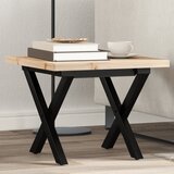 vidaXL Klubska mizica X okvir 40x40x35,5 cm trdna borovina lito železo Cene