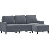  Trosed s stolčkom za noge temno siv 180 cm žamet | Shoptok.si