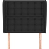  Uzglavlje s ušima crno 103x23x118/128 cm od umjetne kože | shoptok.hr