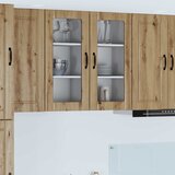  Zidni stakleni ormarić 2 pcs Umjetnički hrast 40 x 31 x 80 cm | shoptok.hr