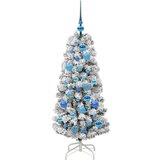 vidaXL Umetno Zložljivo Božično Drevo Zelena in bela 120 cm PVC | Shoptok.si