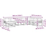  Set vanjskih sofa 8 kom. Bijela i svjetlosiva 406 x 247,5 x 73 cm | shoptok.hr