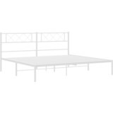  Metalni okvir za krevet s uzglavljem bijeli 200x200 cm | shoptok.hr