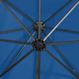  Vrtni senčnik z LED lučkami sinje moder 250 cm | Shoptok.si