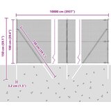 vidaXL zavarena žica ograda s 13 stubova sivi 1x100 m čelik | shoptok.hr