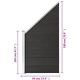 PANEL za ogradu WPC 95 x (105 - 180) cm sivi | Eponuda.com