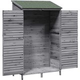  Vrtna Šupa s krovom Siva 106 x 56 x 176,5 cm Čvrsto drvo jele | shoptok.hr