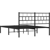  Metalni okvir za krevet s uzglavljem crni 120x200 cm | shoptok.hr