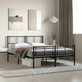  Metalni okvir kreveta uzglavlje i podnožje crni 120x190 cm | shoptok.hr