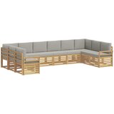  Set vanjskih sofa 10 pcs Bijela i svjetlosiva 363 x 190 x 73 cm | shoptok.hr