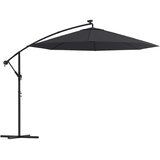  Konzolni vrtni suncobran LED s čeličnim stupom 300 cm crni | Eponuda.com
