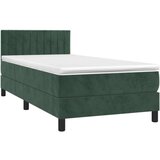 Box spring postelja z vzmetnico temno zelen 90x190 cm žamet, (20725218) | Shoptok.si