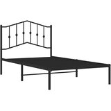  Metalni okvir za krevet s uzglavljem crni 100x190 cm | shoptok.hr