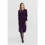 Legendww elegantna ljubicasta midi haljina sa dugim rukavima | ePonuda.com